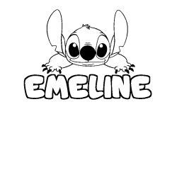 Coloración del nombre EMELINE - decorado Stitch