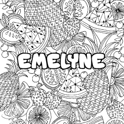 Coloración del nombre EMELYNE - decorado mandala de frutas