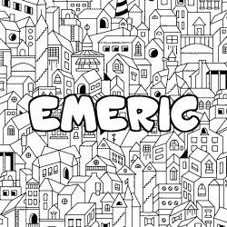 Coloración del nombre EMERIC - decorado ciudad