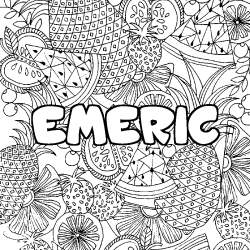 Dibujo para colorear EMERIC - decorado mandala de frutas