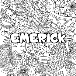 Dibujo para colorear EMERICK - decorado mandala de frutas