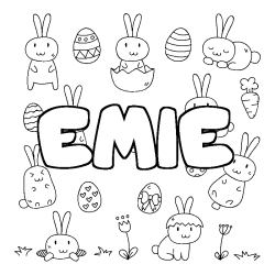 Coloración del nombre EMIE - decorado Pascua