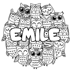 Dibujo para colorear EMILE - decorado b&uacute;hos