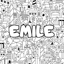 Dibujo para colorear EMILE - decorado ciudad