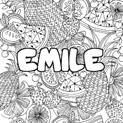 Dibujo para colorear EMILE - decorado mandala de frutas