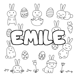 Dibujo para colorear EMILE - decorado Pascua