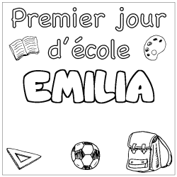 Coloración del nombre EMILIA - decorado primer día de escuela