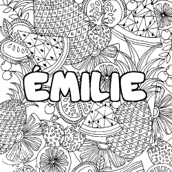 Coloración del nombre ÉMILIE - decorado mandala de frutas