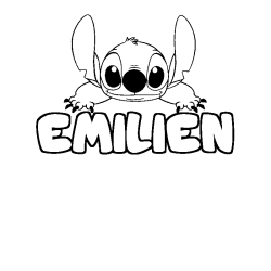 Coloración del nombre EMILIEN - decorado Stitch