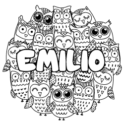 Dibujo para colorear EMILIO - decorado b&uacute;hos