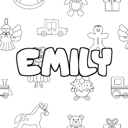 Coloración del nombre EMILY - decorado juguetes