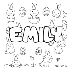 Coloración del nombre EMILY - decorado Pascua