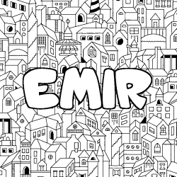 Dibujo para colorear EMIR - decorado ciudad