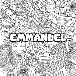 Dibujo para colorear EMMANUEL - decorado mandala de frutas