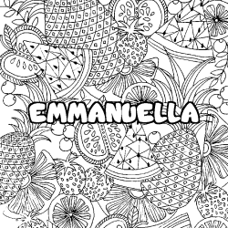 Coloración del nombre EMMANUELLA - decorado mandala de frutas