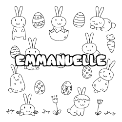 Coloración del nombre EMMANUELLE - decorado Pascua