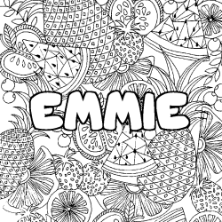 Coloración del nombre EMMIE - decorado mandala de frutas