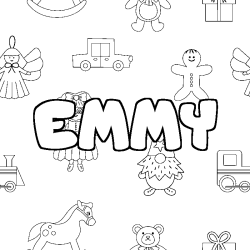 Coloración del nombre EMMY - decorado juguetes