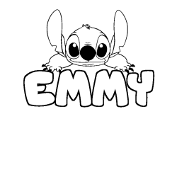 Coloración del nombre EMMY - decorado Stitch