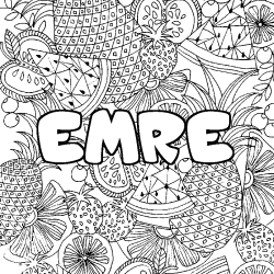 Coloración del nombre EMRE - decorado mandala de frutas