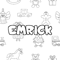 Coloración del nombre EMRICK - decorado juguetes