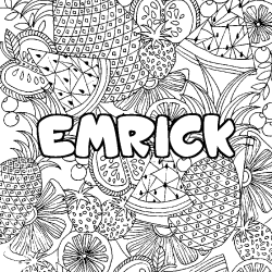 Coloración del nombre EMRICK - decorado mandala de frutas