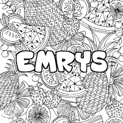 Dibujo para colorear EMRYS - decorado mandala de frutas