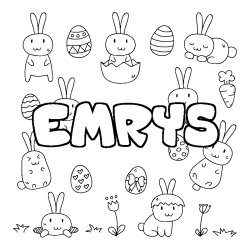 Coloración del nombre EMRYS - decorado Pascua