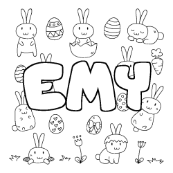 Coloración del nombre EMY - decorado Pascua