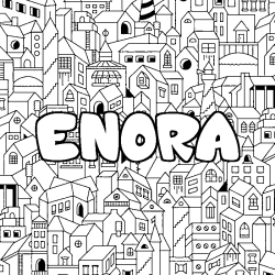 Coloración del nombre ENORA - decorado ciudad