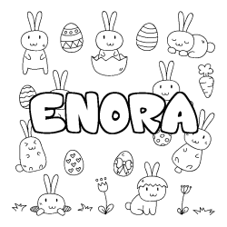 Coloración del nombre ENORA - decorado Pascua