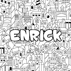 Dibujo para colorear ENRICK - decorado ciudad