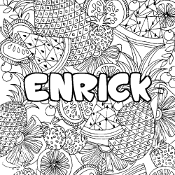 Dibujo para colorear ENRICK - decorado mandala de frutas