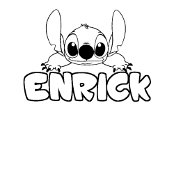 Coloración del nombre ENRICK - decorado Stitch