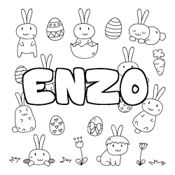 Dibujo para colorear ENZO - decorado Pascua