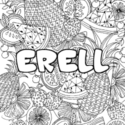 Coloración del nombre ERELL - decorado mandala de frutas