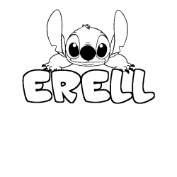 Coloración del nombre ERELL - decorado Stitch