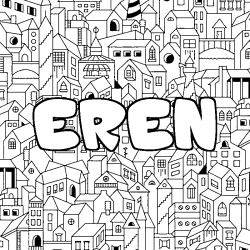 Dibujo para colorear EREN - decorado ciudad