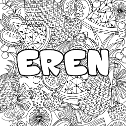 Dibujo para colorear EREN - decorado mandala de frutas