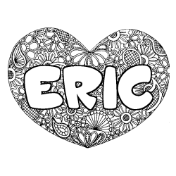 Dibujo para colorear ERIC - decorado mandala de coraz&oacute;n