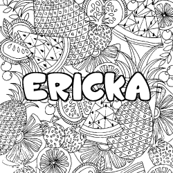 Coloración del nombre ERICKA - decorado mandala de frutas