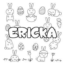 Coloración del nombre ERICKA - decorado Pascua