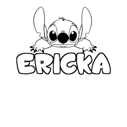 Coloración del nombre ERICKA - decorado Stitch