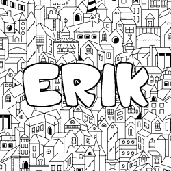 Coloración del nombre ERIK - decorado ciudad