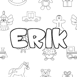 Dibujo para colorear ERIK - decorado juguetes