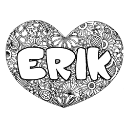 Dibujo para colorear ERIK - decorado mandala de coraz&oacute;n