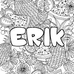 Coloración del nombre ERIK - decorado mandala de frutas