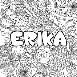 Coloración del nombre ERIKA - decorado mandala de frutas