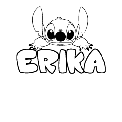 Coloración del nombre ERIKA - decorado Stitch