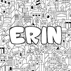 Coloración del nombre ERIN - decorado ciudad